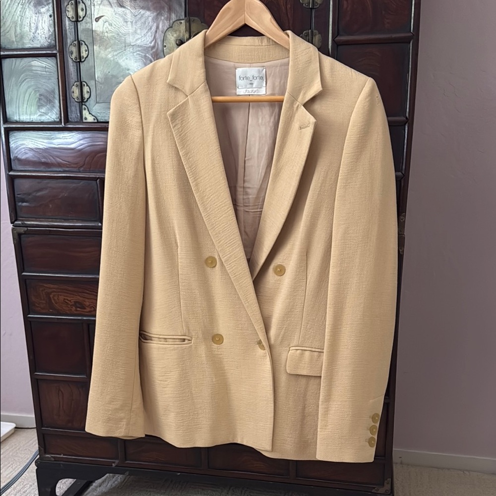 FORTE FORTE Tan Women's Boyfriend Blazer